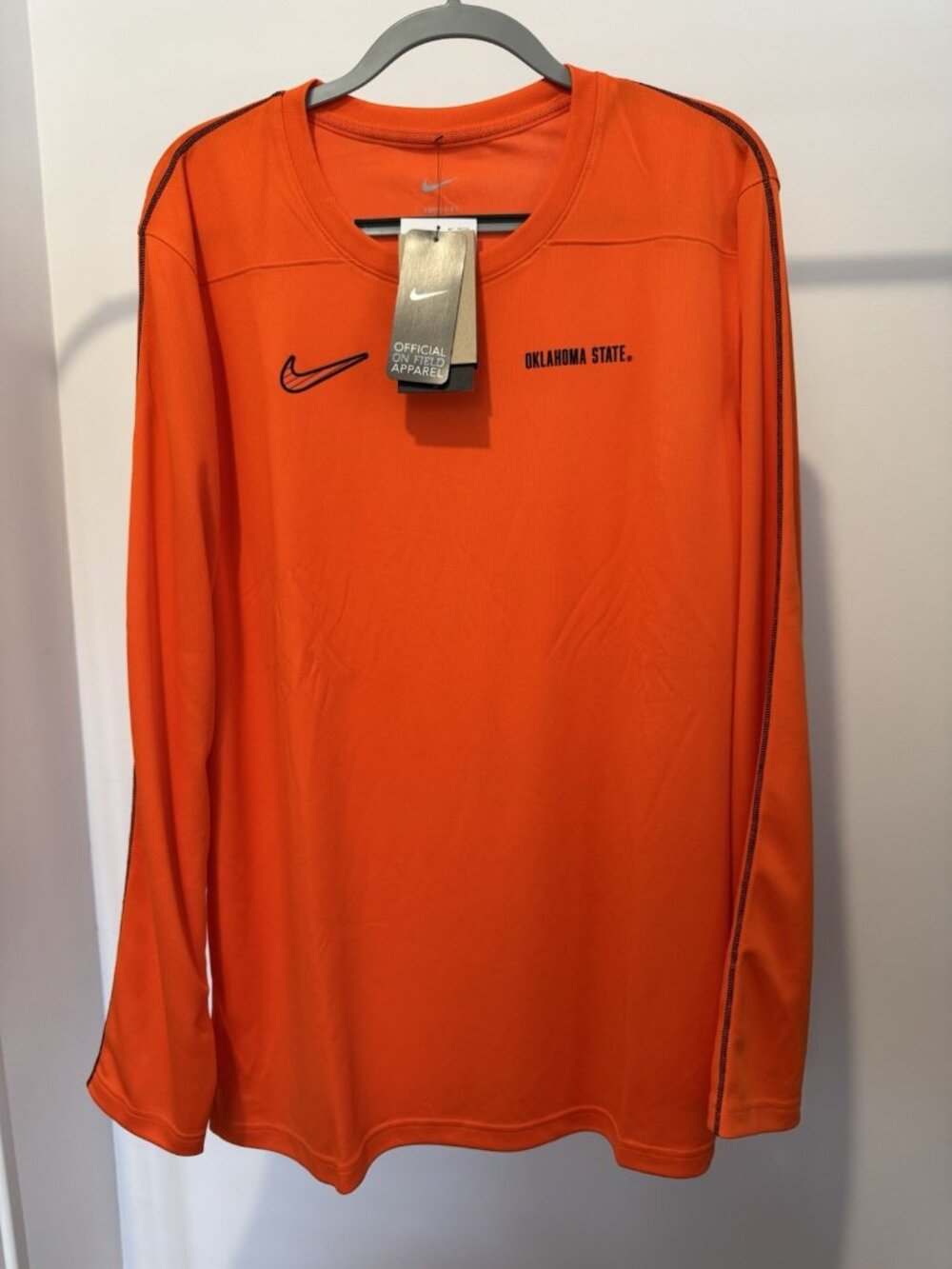 Nike Oklahoma State Cowboys Long Sleeve Shirt Men's XL Orange Dri-FIT NWT $60
